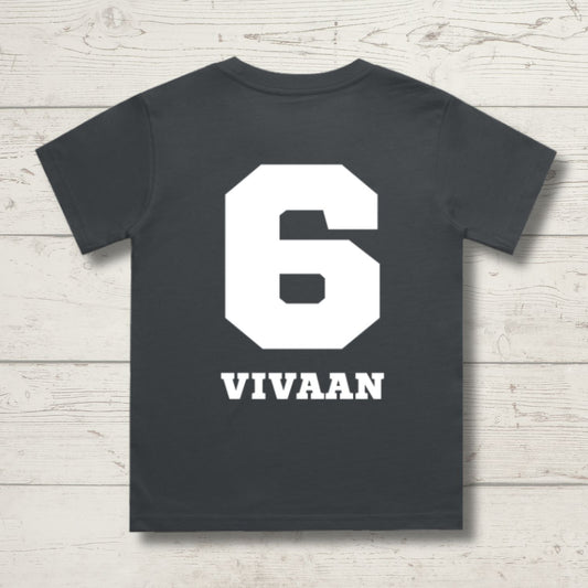 Official Six Year Old 6th Birthday T-Shirt | Pure Cotton Steel Grey T-Shirt