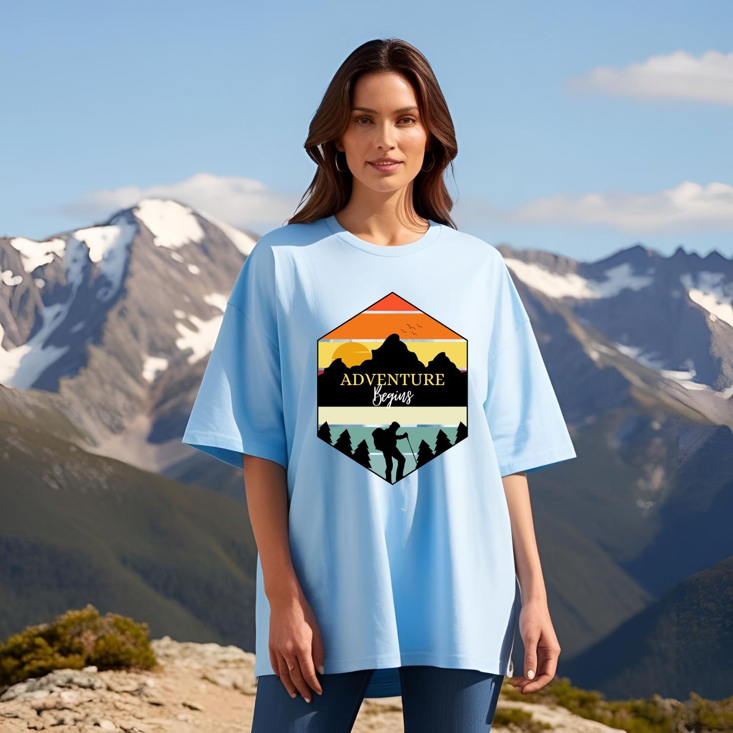 Adventure Begins Oversized T-Shirt | Unisex Fit - T Bhai