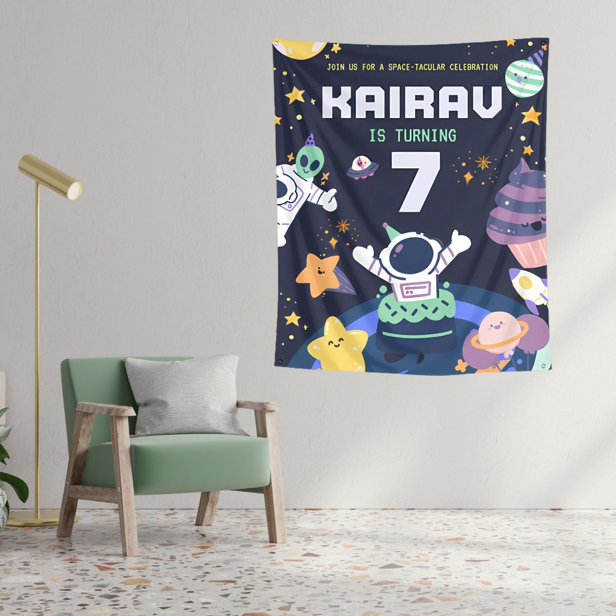 Astro Space Theme Tapestry for Birthday Party Decoration - T Bhai