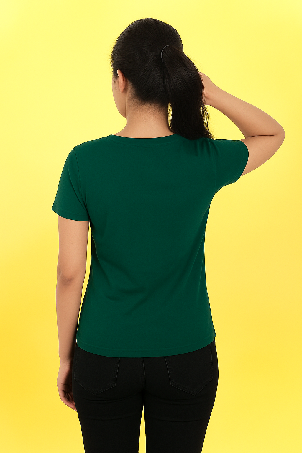 Women's Plain T-Shirt Bottle Green