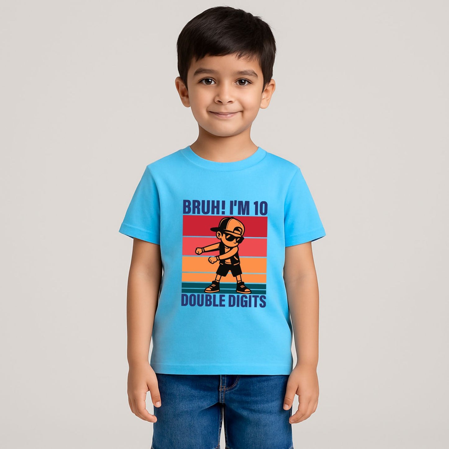 BRUH I'm 10 Double Digits | 10th Birthday T-Shirt - T Bhai