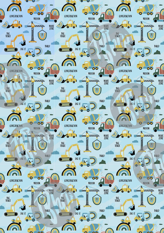 Construction Theme All Over Printed Drawstring Bag | Ideal Birthday Gift & Return Gift - T Bhai