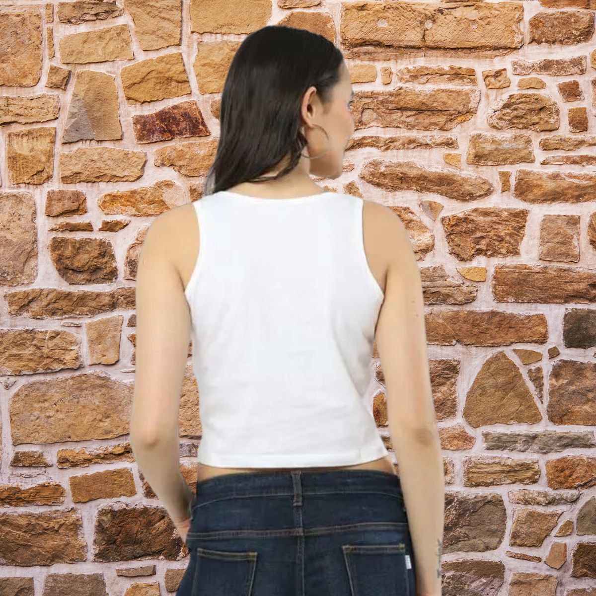 Gold Printed Crop Tank Top for The Bride | Wedding Photo Shoots - T Bhai