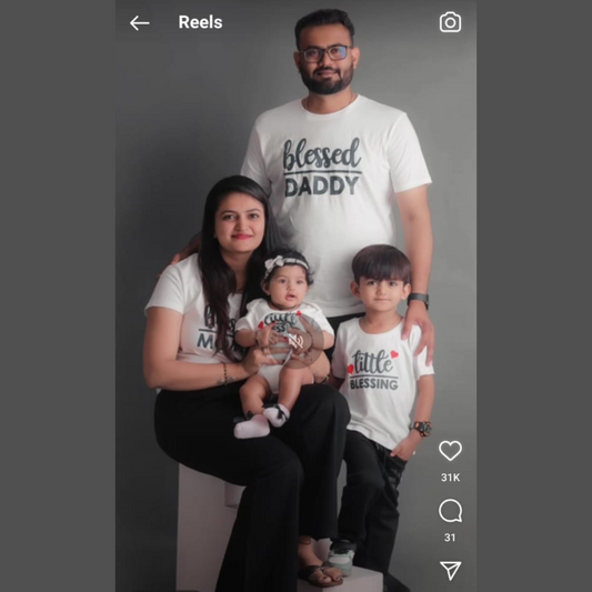 Blessed Mommy Blessed Daddy & Little Blessing Family T-Shirt - T Bhai