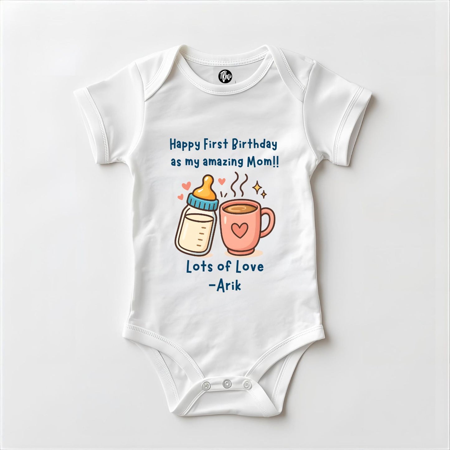 Customized Happy First Birthday As My Amazing Mom Onesie