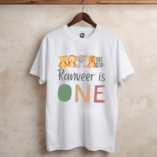 Animal Theme Family First Birthday T-Shirts for Friends & Family