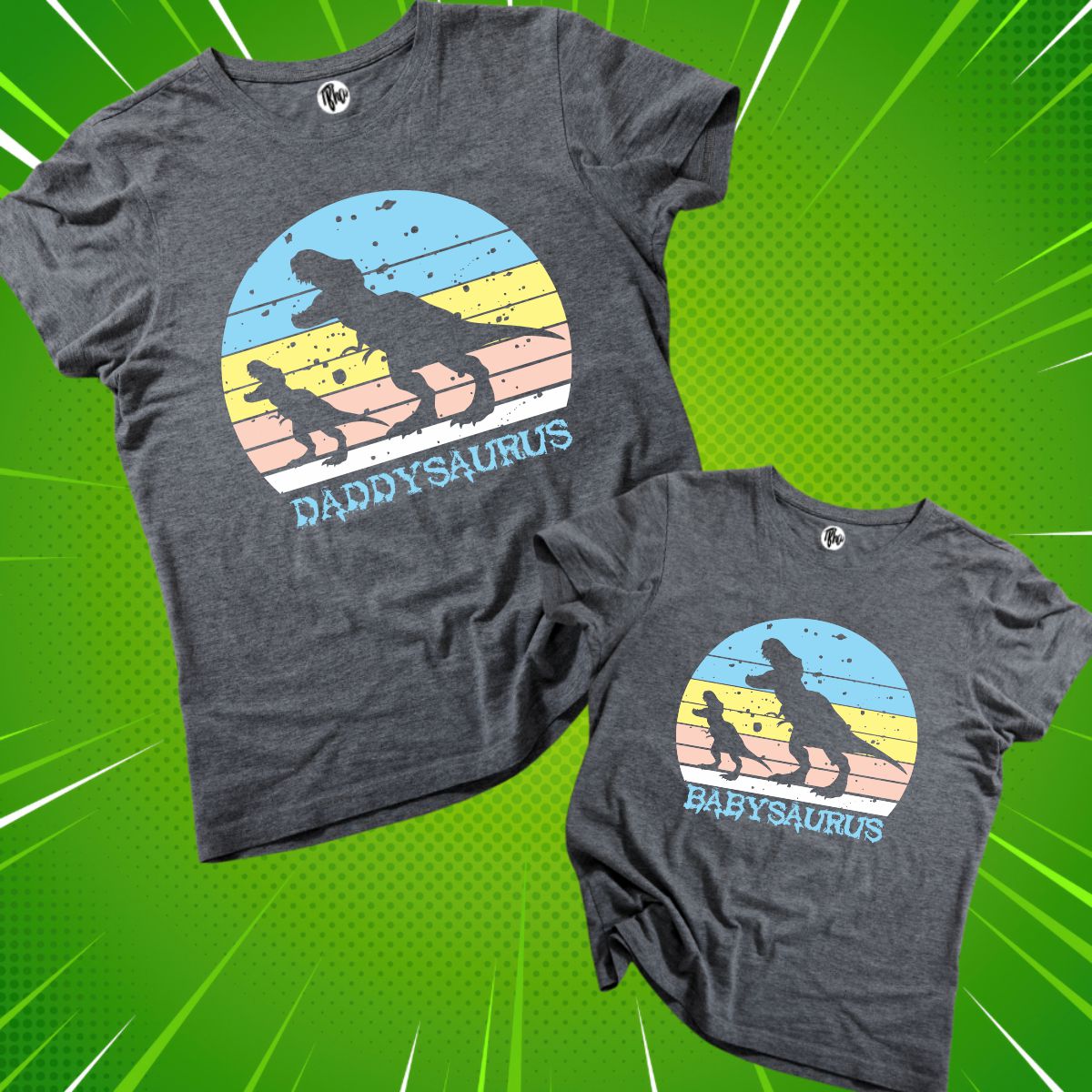 Daddysaurus & Babysaurus Dino Theme T-Shirts - T Bhai