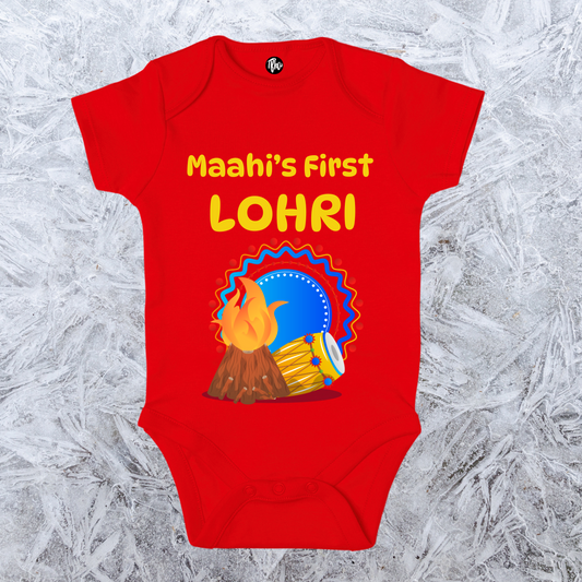 Personalized First Lohri Onesie/ T-Shirt/ Hoodie for Baby Boys & Baby Girls - T Bhai