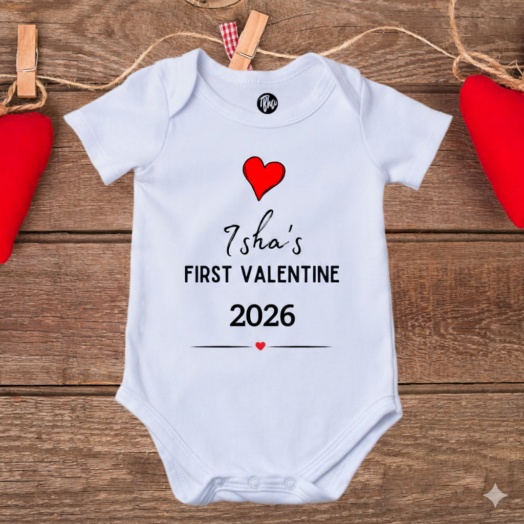 First Valentine Personalized Onesie for Babies
