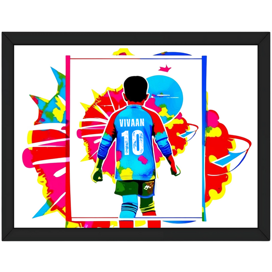 Personalized Motivational Football Player Framed Poster | Kids Room Wall Art - T Bhai