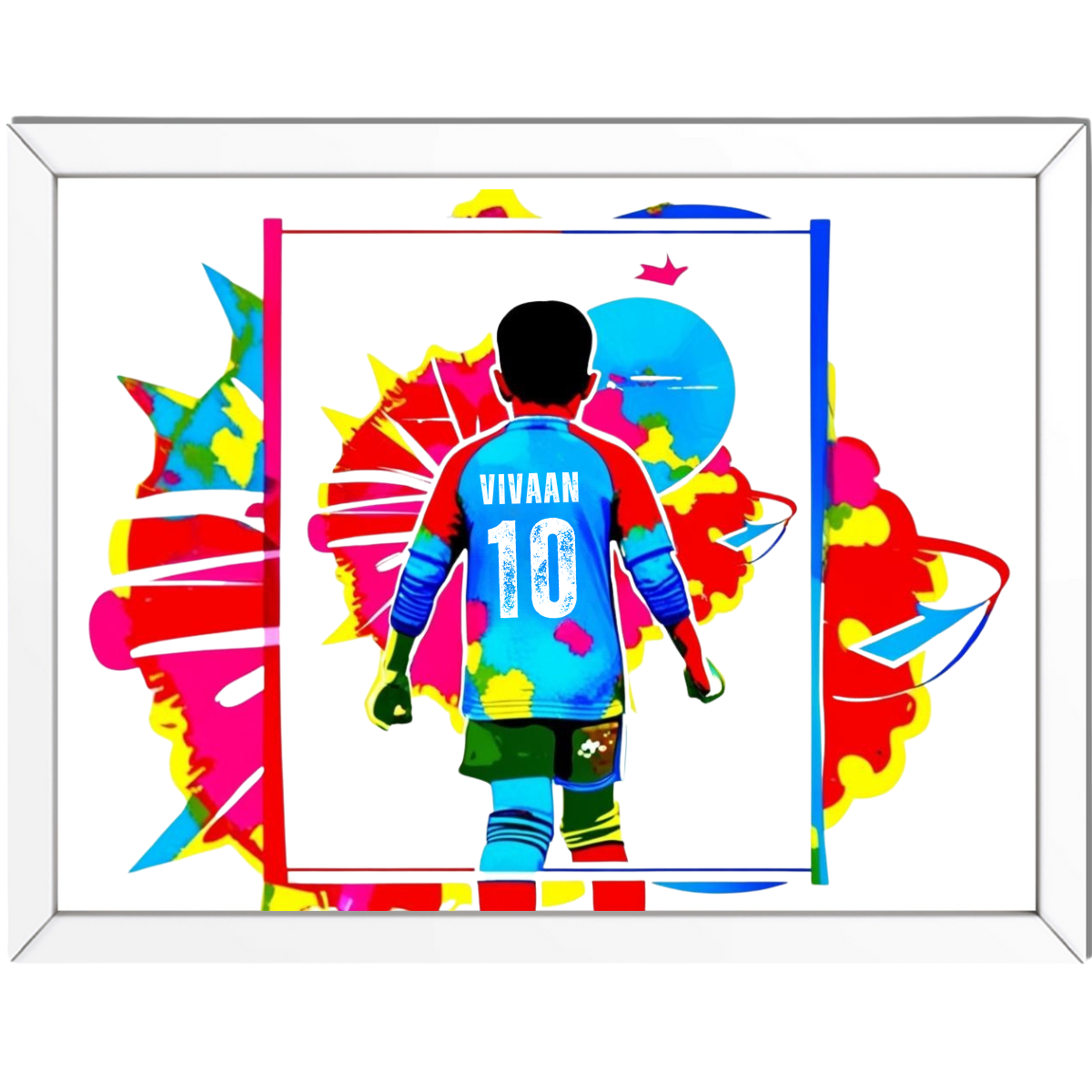 Personalized Motivational Football Player Framed Poster | Kids Room Wall Art - T Bhai