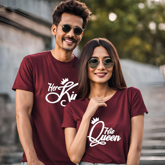 King Queen Couple T-Shirts | King Queen Prince & Princess T-Shirts for Family - T Bhai