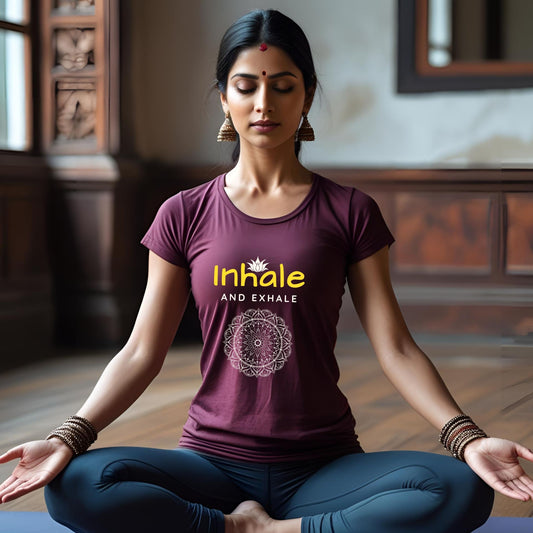 Inhale and Exhale Yoga T-Shirt for Women - T Bhai