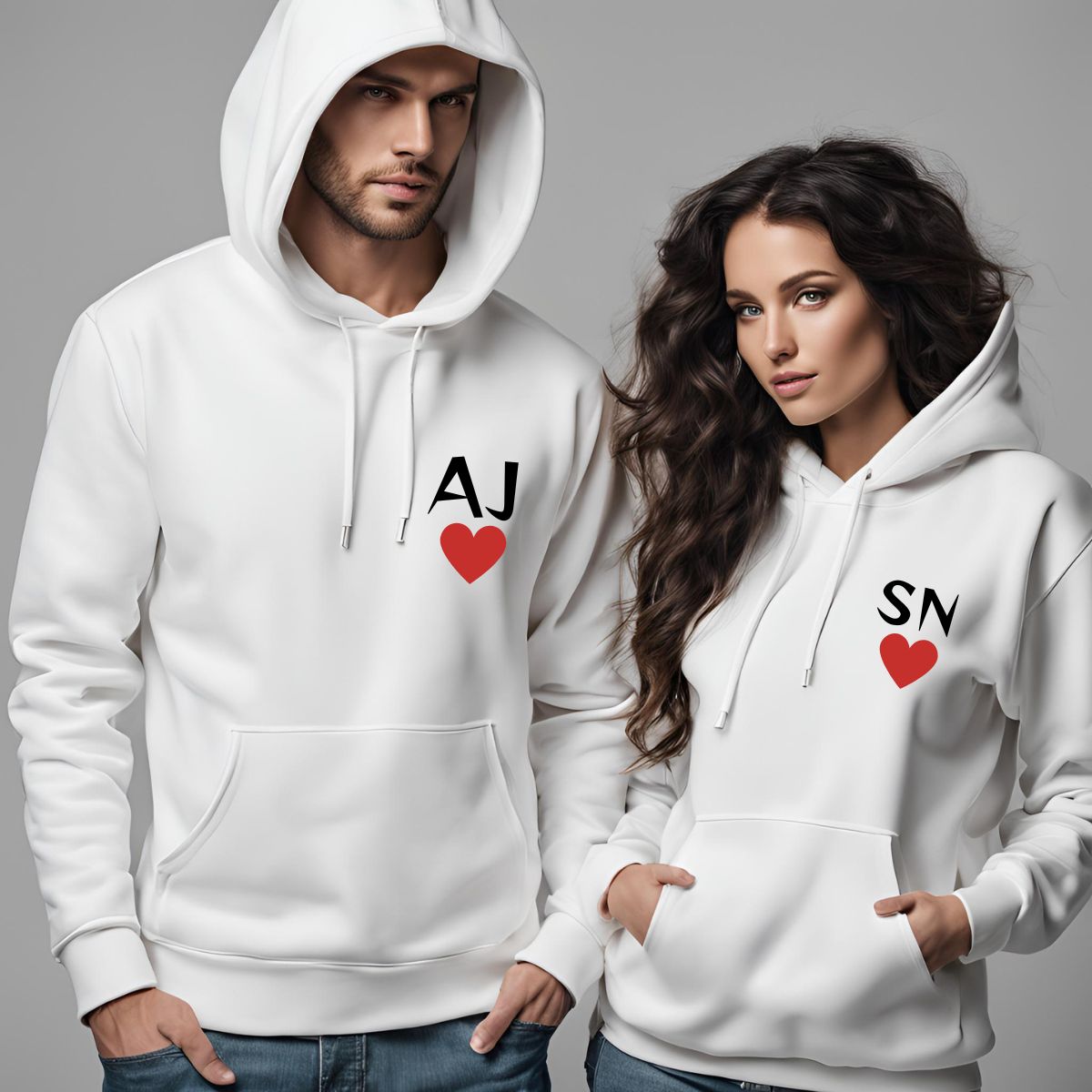Personalized Name Initial Hoodies for Him & Her - T Bhai