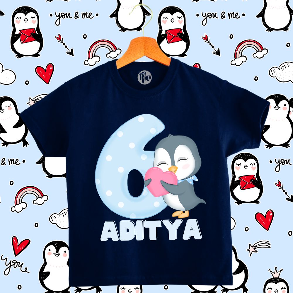 Monthly Birthday T-Shirts | 0-6 Months | Penguin Theme T-Shirts for Babies - T Bhai