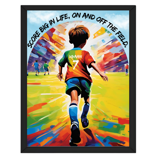 Personalized Motivational Football Player Framed Poster | Ideal Gift for Kids Who Love Football - T Bhai