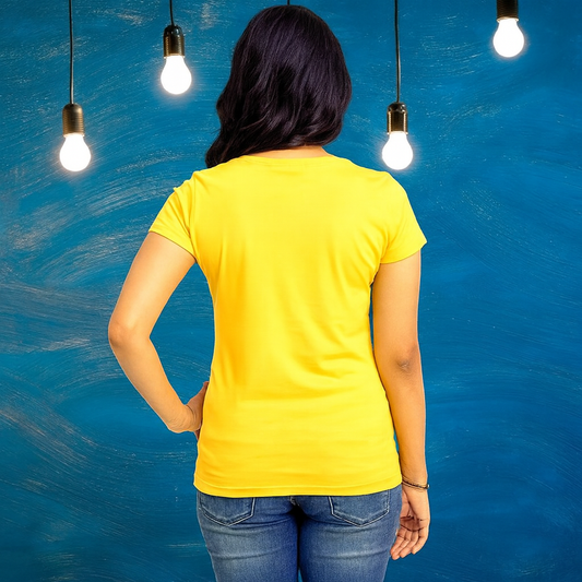 Women's Plain T-Shirt Yellow
