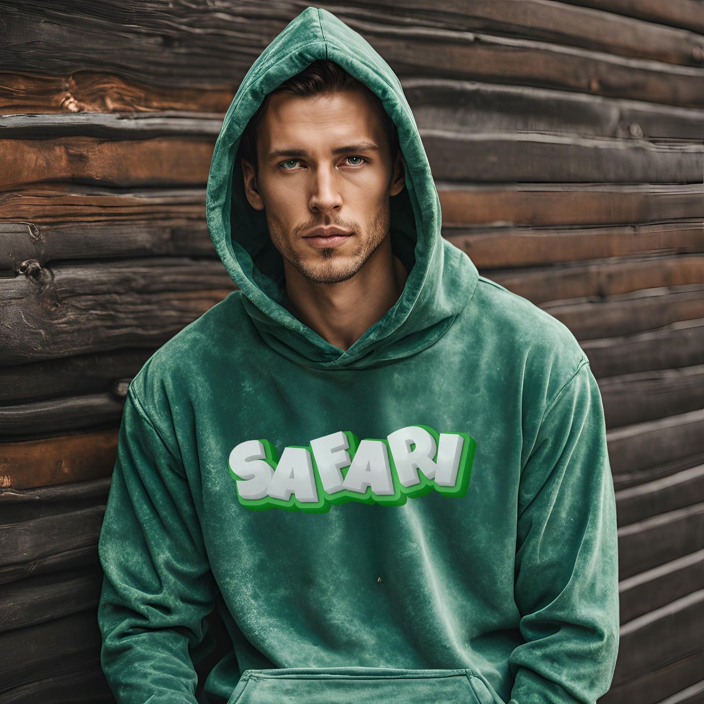Safari Hoodie | Forest Green Unisex Acid Washed Hoodie - T Bhai