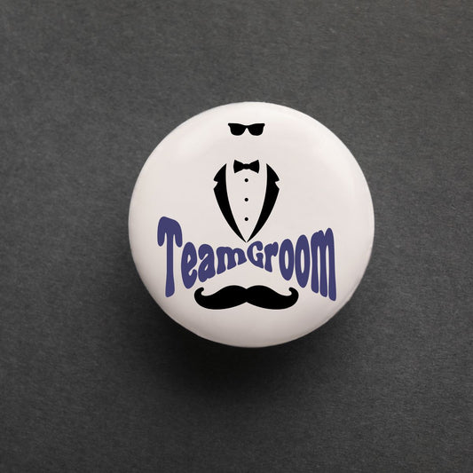 Groom & Team Groom Button Badges | 1 Groom & 4 Team Groom Badges - T Bhai