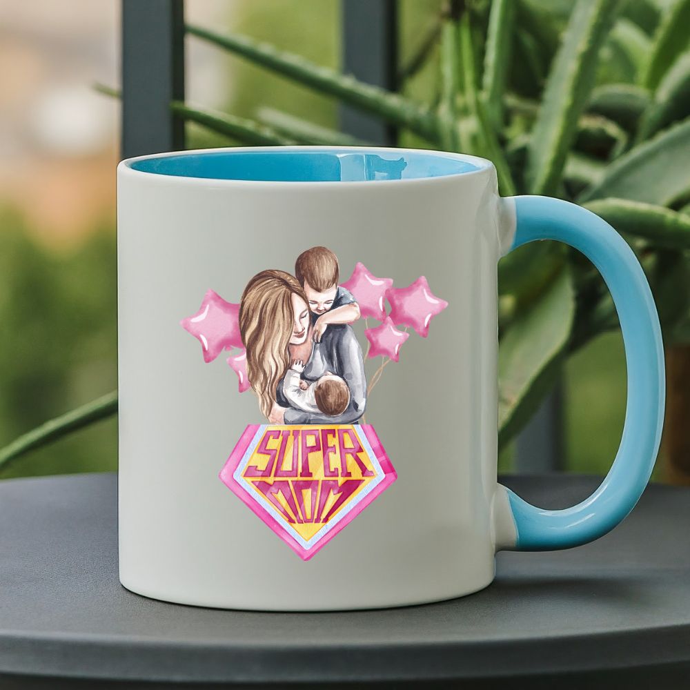 SuperMom Coffee Mug | Mother Days Gift | Birthday Gift | Sky Blue Coffee Mug - T Bhai