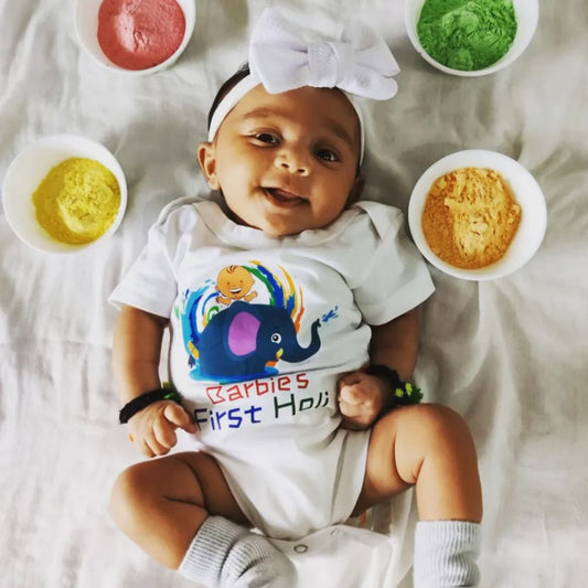 Custom First Holi Onesie for Baby Boys & Baby Girls - T Bhai