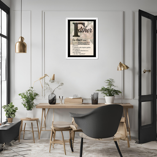 Meaning of Father Framed Poster - Ideal Father's Day & Birthday Gift - T Bhai