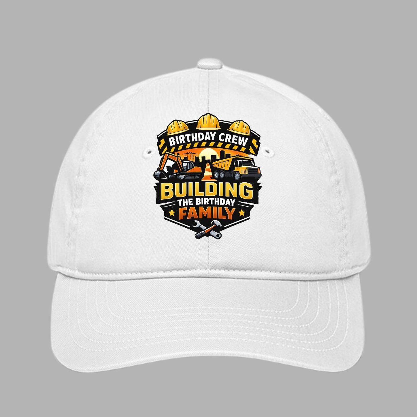 Birthday Crew Baseball Caps for Construction Themed Birthday Parties