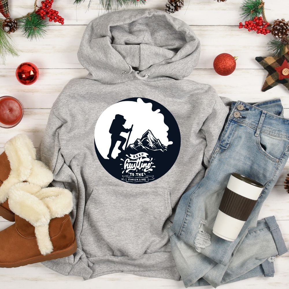 Keep Hustling to the Finish Line Unisex Hoodies for Kids and Adults - T Bhai