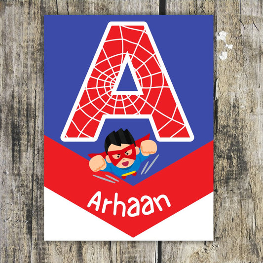 Personalized Spiderman Theme Metal Posters - T Bhai