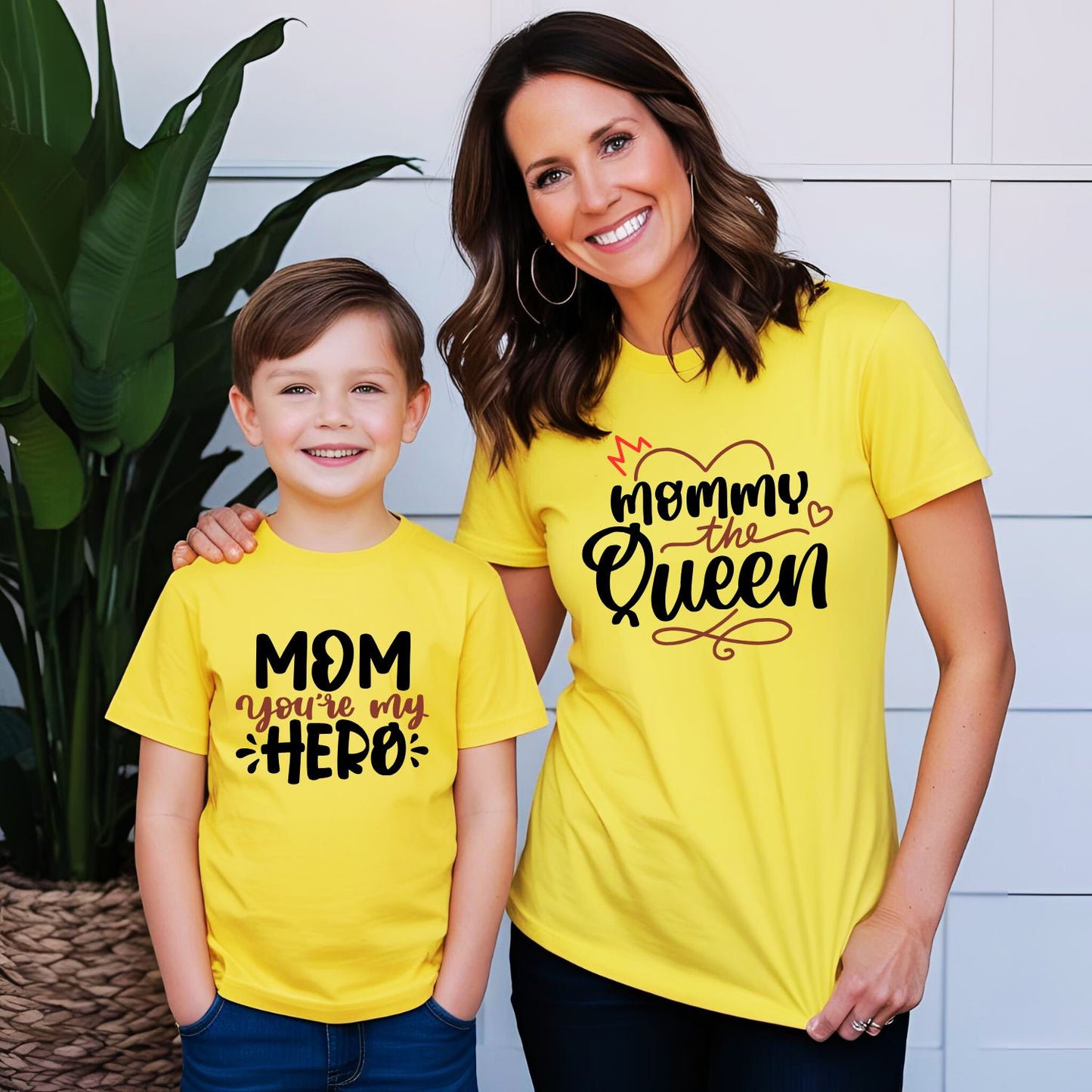 Mommy the Queen and Mom You're My Hero Matching Mother and Child T-Shirts - T Bhai
