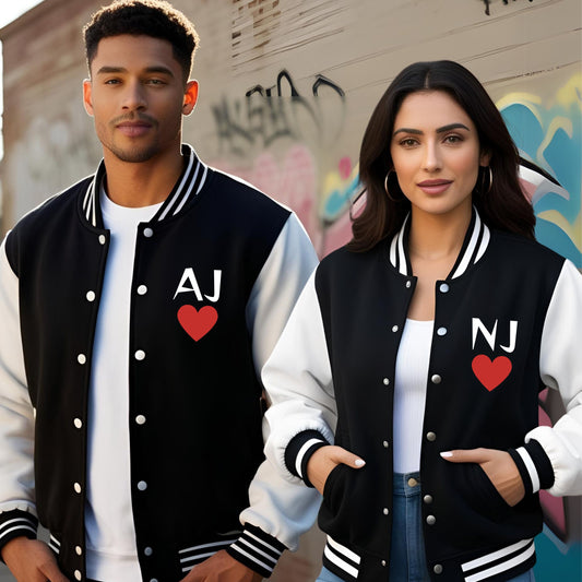 Personalized Name Initials Varsity Jackets for Him & Her - T Bhai