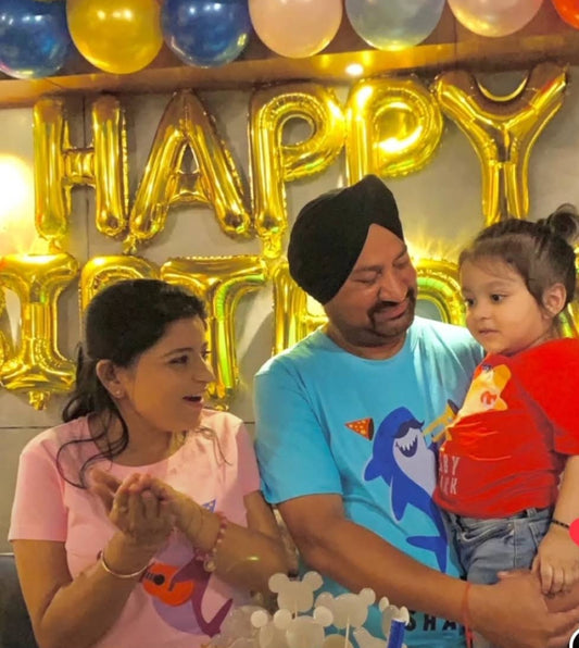 Shark Theme Birthday Tees - Daddy Mumma Baby Sharks - T Bhai