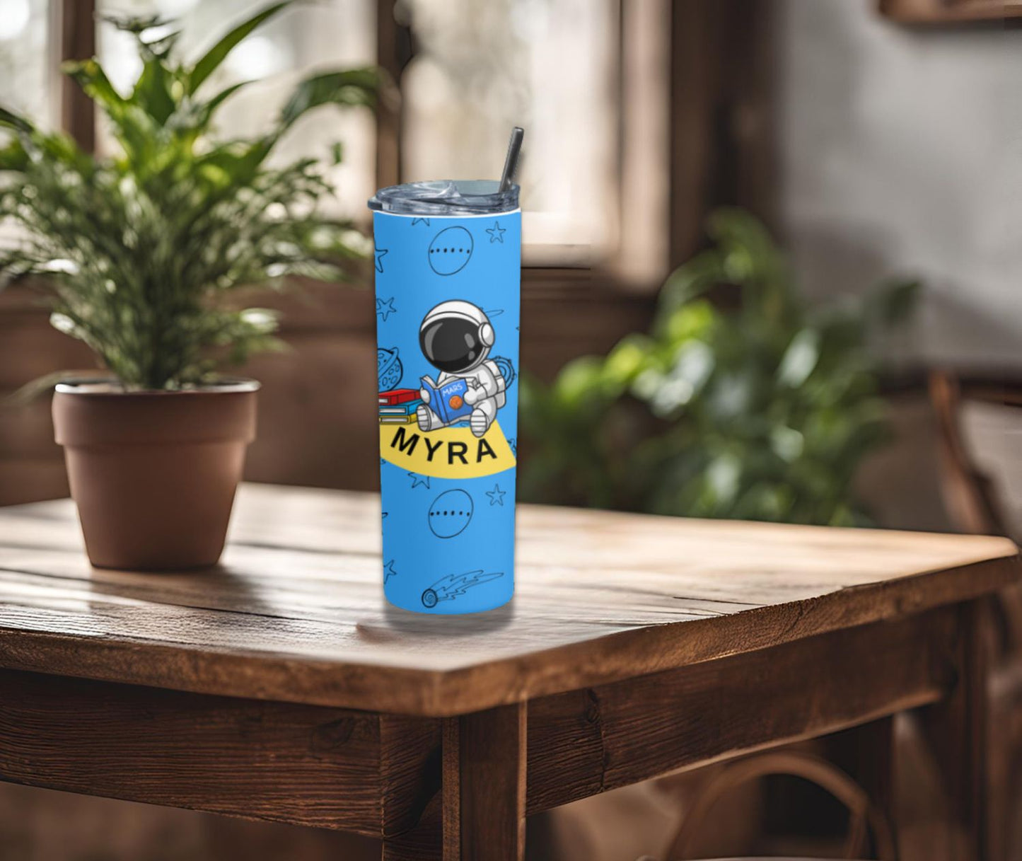 Space Theme Personalized Astronaut Steel Tumbler - T Bhai