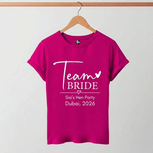 Custom Bride-to-Be & Team Bride T-Shirt Set – Personalized Name & Place
