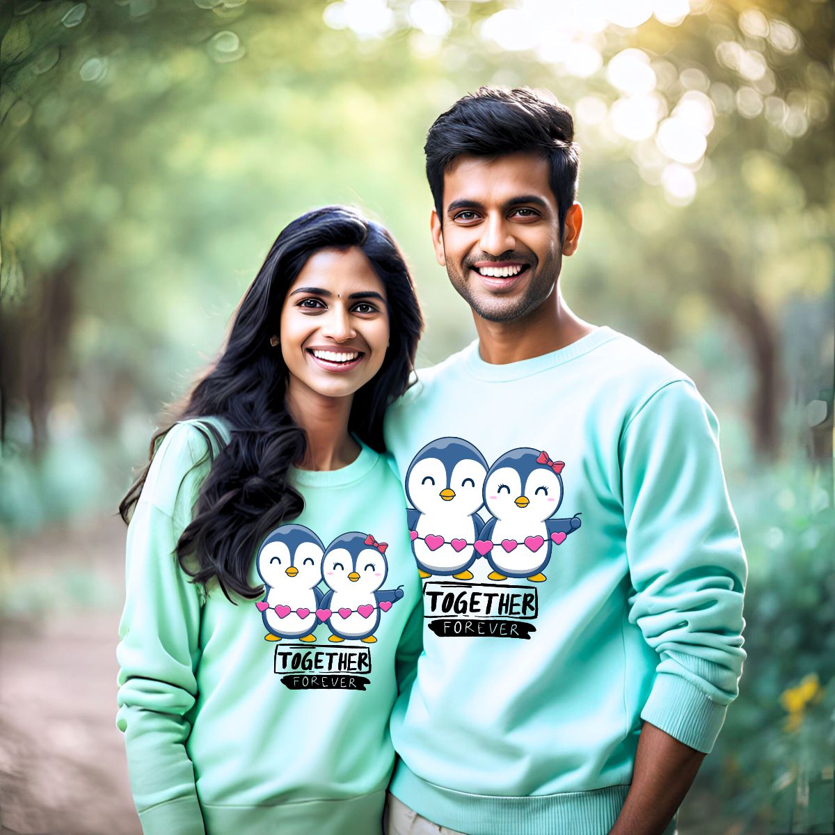 Together Forever Sweatshirts for Couples | Mint Color Sweatshirts - T Bhai