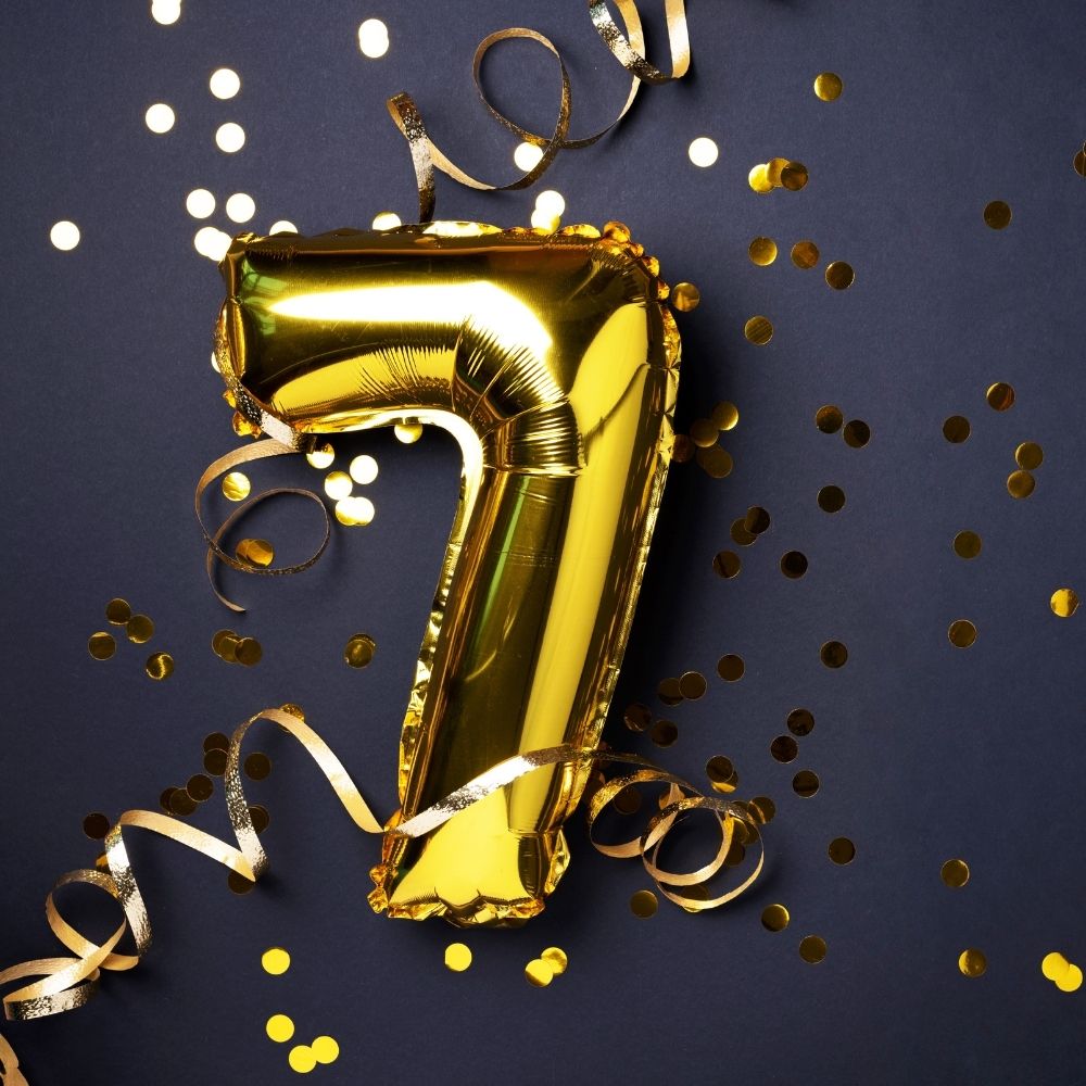 Gold Digit Helium Foil Birthday Party Balloons Number 7 (16 Inch) - T Bhai