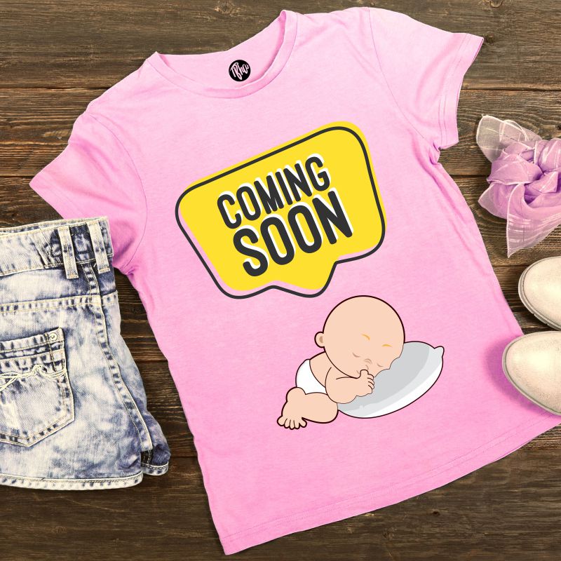 Baby Coming Soon Maternity T-Shirt for Women exclusive at T Bhai