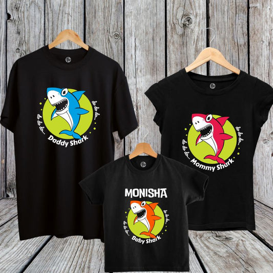 Shark Birthday Theme T-Shirts - Daddy Mommy Baby Shark Do Do Do - T Bhai