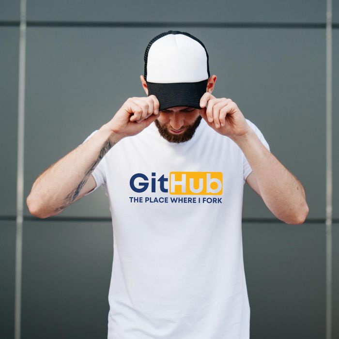 Developer T-Shirt - Github The Place Where I Fork - T Bhai