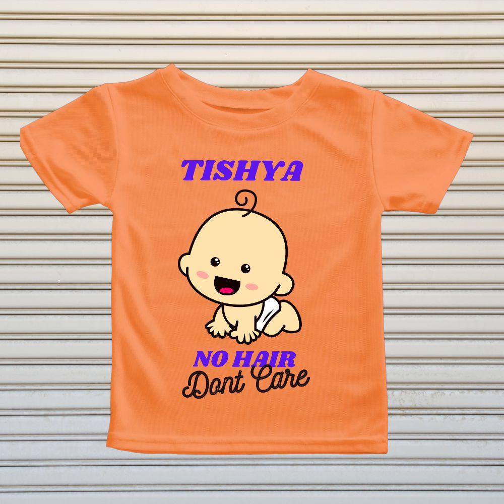 No Hair Don't Care Personalized T-Shirts for Mundan Ceremony - T Bhai