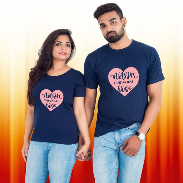 Nothing Fancy Just Love Couple T-Shirt exclusive at T Bhai