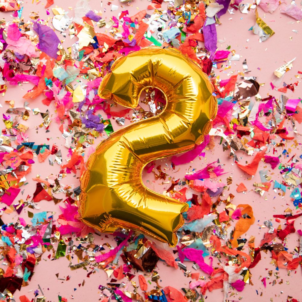 Gold Digit Helium Foil Birthday Party Balloons Number 2 (16 Inch) - T Bhai