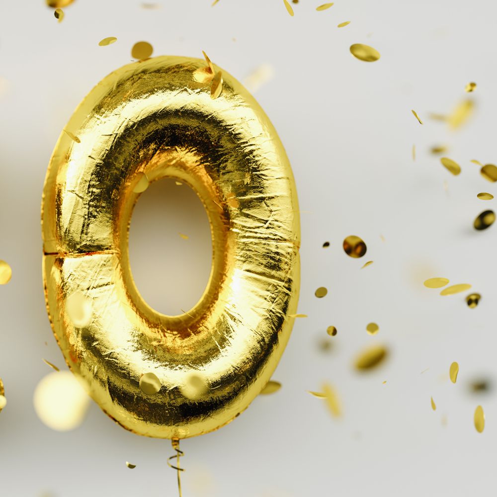 Gold Digit Helium Foil Birthday Party Balloons Number 0 (16 Inch) - T Bhai