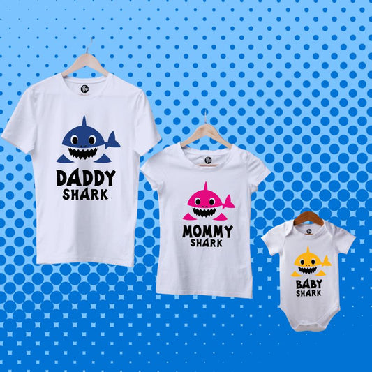 Shark Theme Birthday T-Shirts - Daddy Shark Mommy Shark & Baby Shark - T Bhai