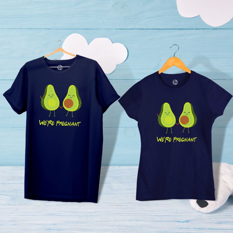 We Are Pregnant - Pregnancy Announcement Maternity Photo Shoot Couple T-Shirt - T Bhai