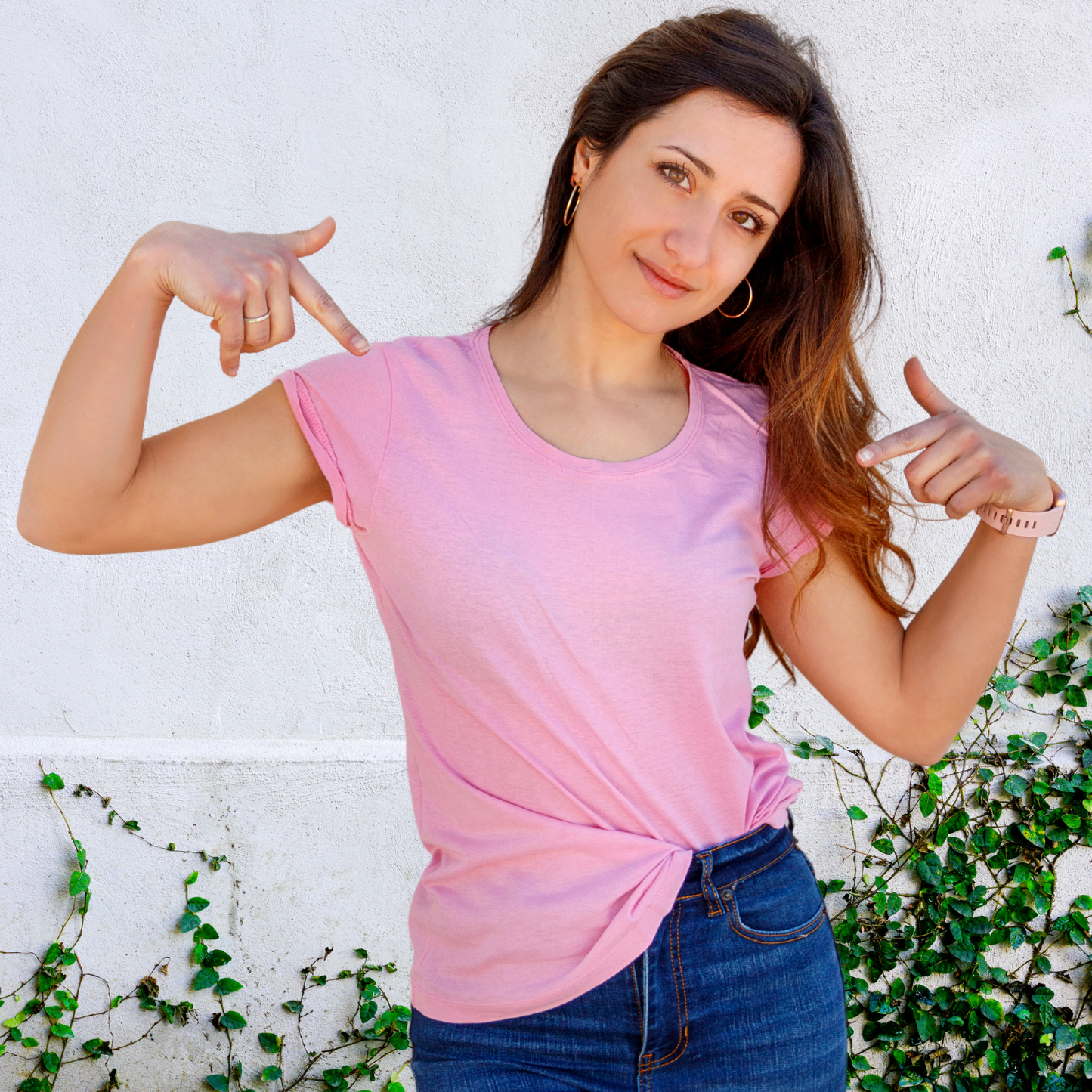 Women's Plain T-Shirt Pink - T Bhai