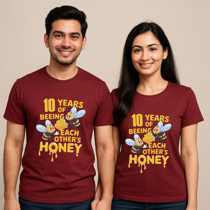 Custom Years Of Being Each Other's Honey - Personalized Anniversary Couple T-Shirt - T Bhai