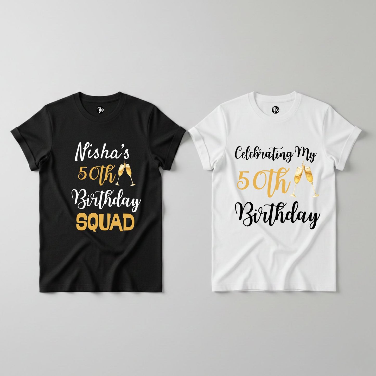 Personalized 50th Birthday & Birthday Squad T-Shirts