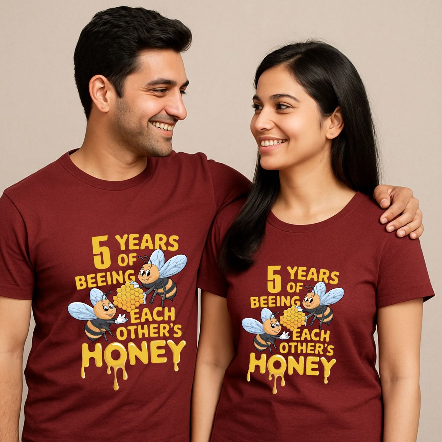 Custom Years Of Being Each Other's Honey - Personalized Anniversary Couple T-Shirt - T Bhai