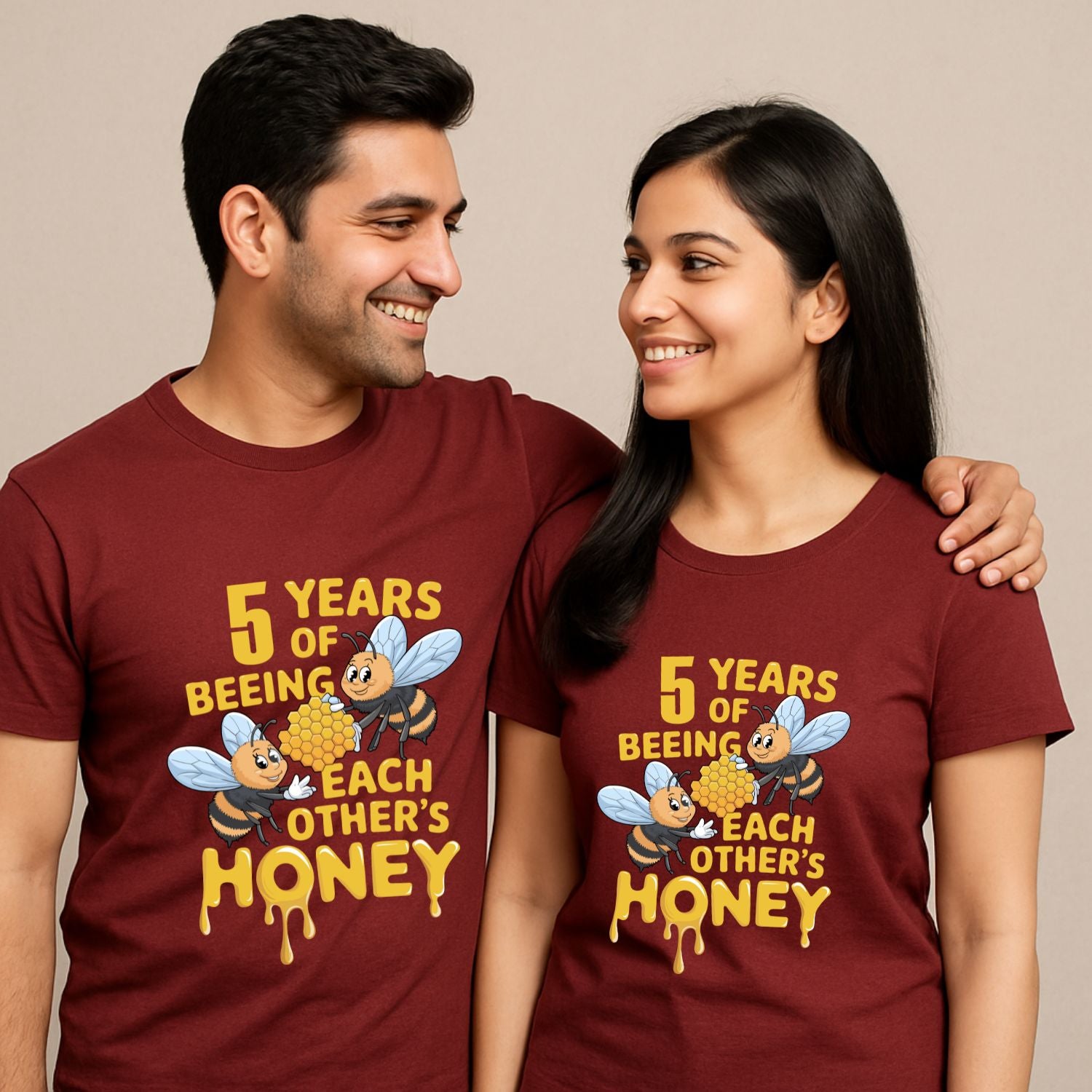 Custom Years Of Being Each Other's Honey - Personalized Anniversary Couple T-Shirt - T Bhai